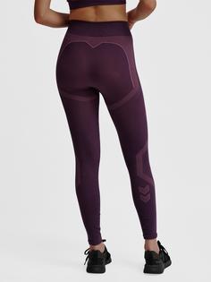 Rückansicht von hummel hmlMT POWER SEAMLESS MW TIGHTS Tights Damen PLUM PERFECT