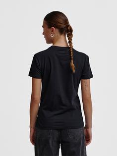 Rückansicht von hummel hmlELEMENTAL LOGO COTTON TEE WOMAN Funktionsshirt Damen BLACK