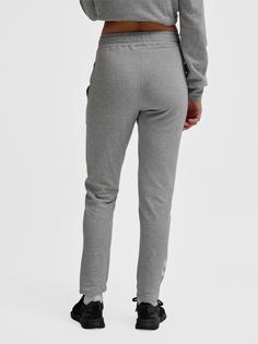 Rückansicht von hummel hmlELEMENTAL TAPERED PANTS WOMAN Trainingshose Damen GREY MELANGE