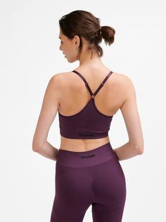 Rückansicht von hummel hmlMT DEFINE SEAMLESS PADDED BRA Funktionsshirt Damen PLUM PERFECT