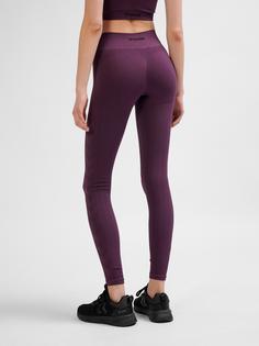 Rückansicht von hummel hmlMT DEFINE SEAML SCRUNCH TIGHTS Tights Damen PLUM PERFECT