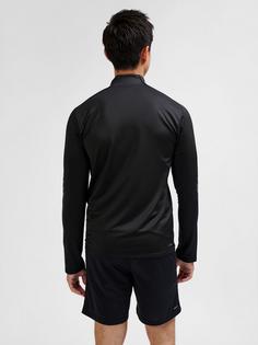 Rückansicht von hummel hmlTE STRENGTH PL HALF ZIP Funktionssweatshirt Herren BLACK