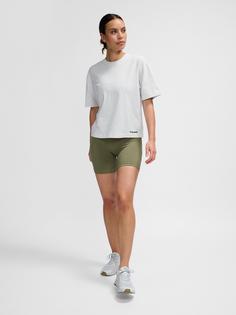 Rückansicht von hummel hmlMT ULTRA BOXY SHORT T-SHIRT Funktionsshirt Damen WHITE MELANGE