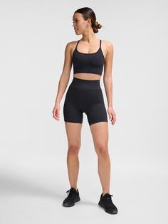 Rückansicht von hummel hmlMT DEFINE SEAML SCRUNCH SHORTS Funktionsshorts Damen BLACK