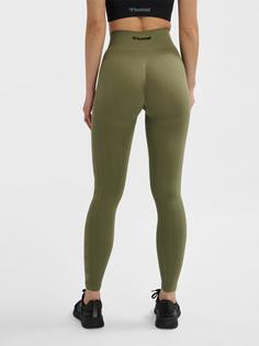 Rückansicht von hummel hmlMT DEFINE SEAML SCRUNCH TIGHTS Tights Damen DEEP LICHEN GREEN