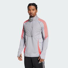 Rückansicht von adidas Tiro 24 Winterized Oberteil Funktionssweatshirt Herren Light Onix / Shock Red