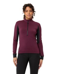 Rückansicht von VAUDE Women's Kuro Halfzip LS Tricot Fahrradtrikot Damen cassis