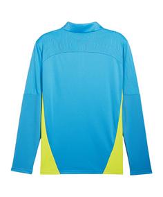 Rückansicht von PUMA Manchester City 1/4 Zip Sweatshirt Sweatshirt blaugelb