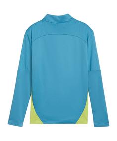 Rückansicht von PUMA Manchester City 1/4 Zip Sweatshirt Kids Funktionssweatshirt Kinder blaugelb