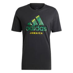 adidas Jamaika Seasonal Graphic T-Shirt Fanshirt Herren Black