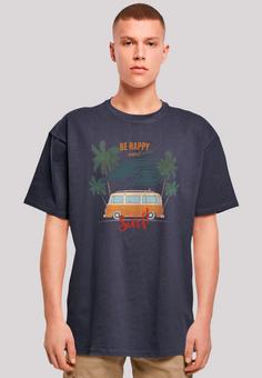 Rückansicht von F2 F2 Be Happy And Surf Bulli Sommer T-Shirt Herren navy