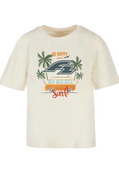 F2 F2 Be Happy And Surf Bulli Sommer T-Shirt Damen Whitesand