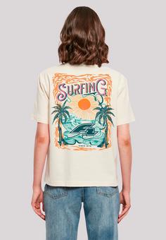 Rückansicht von F2 F2 Surfers Sunset Sommer Vibes T-Shirt Damen Whitesand