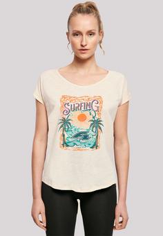 Rückansicht von F2 F2 Surfers Sunset Sommer Vibes T-Shirt Damen Whitesand