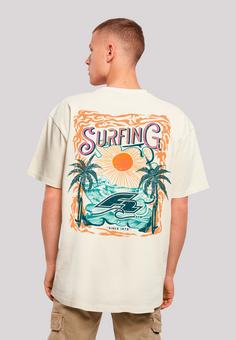 Rückansicht von F2 F2 Surfers Sunset Sommer Vibes T-Shirt Herren sand