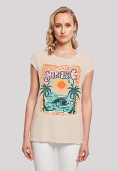 Rückansicht von F2 F2 Surfers Sunset Sommer Vibes T-Shirt Damen Whitesand