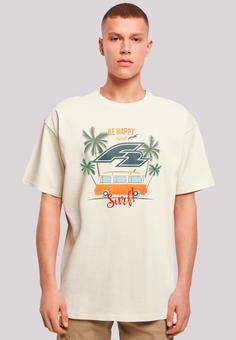 Rückansicht von F2 F2 Be Happy And Surf Bulli Sommer T-Shirt Herren sand