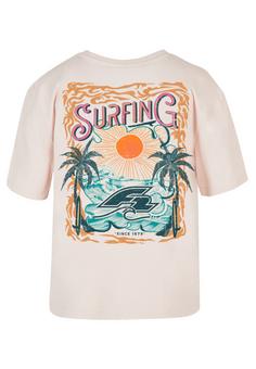 F2 F2 Surfers Sunset Sommer Vibes T-Shirt Damen pink