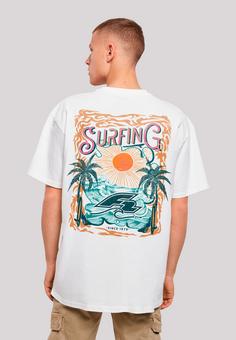 Rückansicht von F2 F2 Surfers Sunset Sommer Vibes T-Shirt Herren weiß