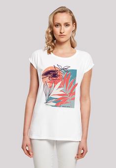 Rückansicht von F2 F2 Beach Vibes Sommer Style T-Shirt Damen weiß