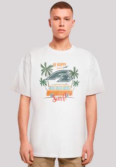 Rückansicht von F2 F2 Be Happy And Surf Bulli Sommer T-Shirt Herren weiß