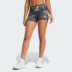 Rückansicht von adidas 4-Inch Camo kurze Tight Funktionsshorts Damen Grey / Black / White