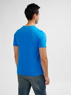 Rückansicht von hummel hmlELEMENTAL CHEVRON COTTON TEE Funktionsshirt Herren INDIGO BUNTING