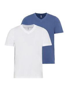 KangaROOS V-Shirt V-Shirt Herren blau / weiß