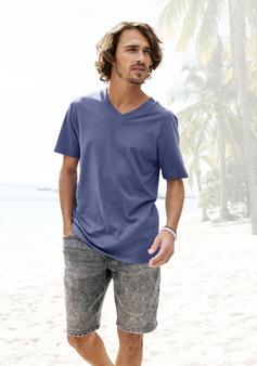 Rückansicht von KangaROOS V-Shirt V-Shirt Herren blau / weiß