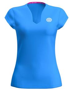 BIDI BADU Spike V-Neck Tee Tennisshirt Damen blau