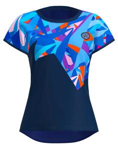BIDI BADU Spike Capsleeve Tennisshirt Damen dunkelblau/blau