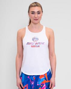 Rückansicht von BIDI BADU Spike Logo Chill Tank Tennisshirt Damen weiß