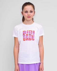 Rückansicht von BIDI BADU Spike Chill Junior Tee Tennisshirt Kinder weiß/pink