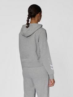 Rückansicht von hummel hmlELEMENTAL SHORT HOODIE WOMAN Hoodie Damen GREY MELANGE