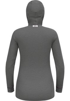 Rückansicht von Odlo ACTIVE WARM ORIGINAL Funktionsshirt Damen odlo steel grey melange(10183)