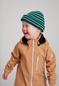 Rückansicht von reima Vantti Softshelljacke Kinder Peanut Brown