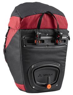 Rückansicht von VAUDE OnTour Front Fahrradtasche black/carmine