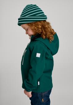 Rückansicht von reima Vantti Softshelljacke Kinder Deeper Green