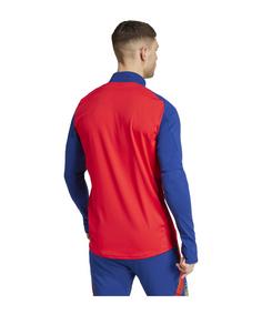Rückansicht von adidas Spanien HalfZip Sweatshirt EM 2024 Sweatshirt rotblau