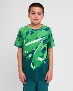 Rückansicht von BIDI BADU Spike Junior Tee Tennisshirt Kinder dunkelgrün/grün