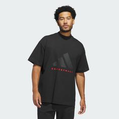 Rückansicht von adidas adidas Basketball 001_T-Shirt Basketball Shirt Black / Red