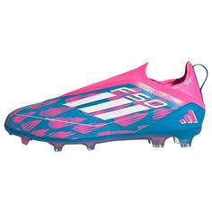 adidas F50 Pro Laceless Kids FG Fußballschuh Fußballschuhe Kinder Solar Blue / Cloud White / Solar Pink