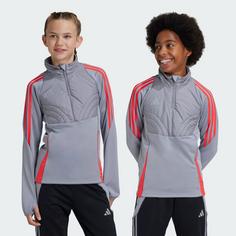 Rückansicht von adidas Tiro 24 Winterized Kids Oberteil Sweatjacke Kinder Light Onix / Shock Red