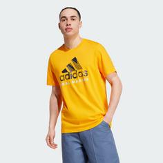Rückansicht von adidas Real Madrid Seasonal Graphic T-Shirt Fanshirt Herren Crew Orange