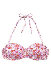 Lascana B&uuml;gel-Bandeau-Bikini-Top Bikini Oberteil Damen - rot-flieder