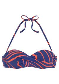 Buffalo B&uuml;gel-Bandeau-Bikini-Top Bikini Oberteil Damen - blau-orange