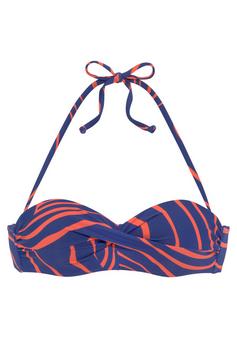 Buffalo Bügel-Bandeau-Bikini-Top Bikini Oberteil Damen blau-orange