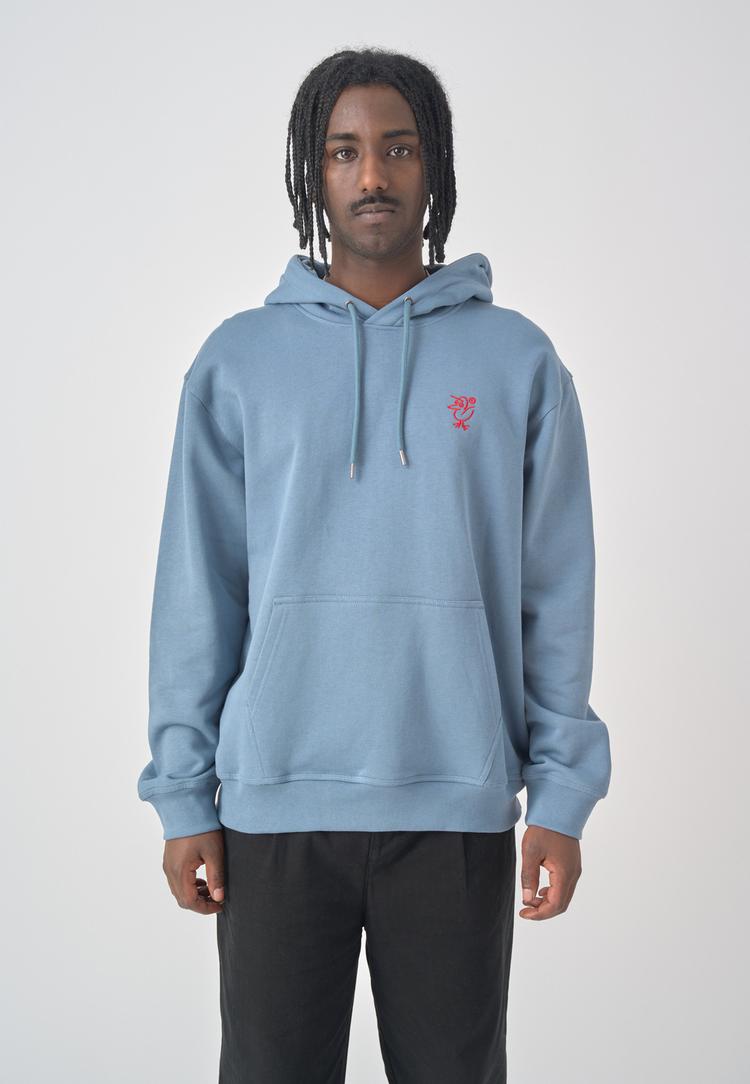 Cleptomanicx Cleptomanicx Sketch Gull Hoodie Herren - Blue Mirage - 0 | SportScheck