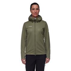 Rückansicht von Mammut GORE-TEX Ultimate VII Hooded Softshelljacke Damen marsh