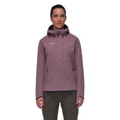 Rückansicht von Mammut Ultimate Comfort Hooded Softshelljacke Damen flux